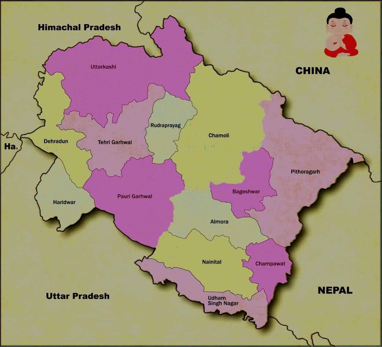 उत्तराखंड का मानचित्र